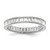 Sterling Silver Polished Rhodium-Plated Channel Set Cubic Zirconia Band Ring, 3.2 mm