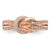 Sterling Silver Polished Rose-Tone Cubic Zirconia Knot Ring - View 5