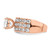 Sterling Silver Polished Rose-Tone 3 Row Cubic Zirconia Ring - View 4