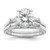 Sterling Silver Rhodium-Plated Cubic Zirconia Two Piece Wedding Set Rings, 2.05 mm
