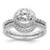 Sterling Silver Rhodium-Plated Cubic Zirconia Halo Engagement Ring & Band Set, 1.72 mm