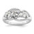 Sterling Silver Rhodium-Plated Three Stone Twist Cubic Zirconia Ring
