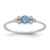 Sterling Silver Rhodium-Plated Polished Blue Lab-Created Opal Ring, 1.12 mm