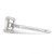 Sterling Silver Rhodium-Plated Polished Square White Lab-Created Opal Ring, 1.3 mm - View 4