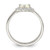 Sterling Silver Cubic Zirconia & Heart Created White Lab-Created Opal Double Band Ring, 4.25 mm - View 2
