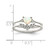 Sterling Silver Cubic Zirconia & Heart Created White Lab-Created Opal Double Band Ring, 4.25 mm - View 3