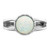 Sterling Silver Rhodium-Plated Round White Lab-Created Opal Inlay Ring - View 5
