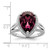 Sterling Silver Rhodium-Plated Cubic Zirconia & Dk Purple Crystal Ring - View 2