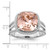 Sterling Silver Rhodium-Plated Polished Cubic Zirconia & Peach Crystal Ring - View 2