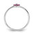 Sterling Silver Rhodium-Plated Polished Red Cubic Zirconia Flower Ring, 1.2 mm - View 2