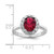 Sterling Silver Polished Rhodium-Plated Red and Clear Cubic Zirconia Ring, 2.5 mm - View 3