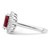 Sterling Silver Polished Rhodium-Plated Red and Clear Cubic Zirconia Ring, 2.5 mm - View 4
