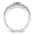 Sterling Silver Rhodium-Plated Polished Red & White Cubic Zirconia Ring - View 2