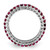 Sterling Silver Rhodium-Plated Polished Pink & White Cubic Zirconia 3 Ring Set, 2.05 mm - View 2