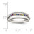 Sterling Silver Polished Rainbow Cubic Zirconia 3-Band Ring - View 3