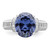 Sterling Silver Rhodium-Plated Blue & White Cubic Zirconia Ring - View 5