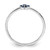 Sterling Silver Rhodium-Plated Polished Blue Cubic Zirconia Flower Ring, 1.2 mm - View 2