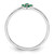 Sterling Silver Rhodium-Plated Polished Green Cubic Zirconia Flower Ring, 1.2 mm - View 2