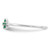 Sterling Silver Rhodium-Plated Polished Green Cubic Zirconia Flower Ring, 1.2 mm - View 4
