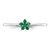 Sterling Silver Rhodium-Plated Polished Green Cubic Zirconia Flower Ring, 1.2 mm - View 5