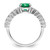 Sterling Silver Polished Rhodium-Plated Green and Clear Cubic Zirconia Ring - View 2