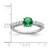 Sterling Silver Polished Rhodium-Plated Green and Clear Cubic Zirconia Ring - View 3