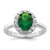 Sterling Silver Polished Rhodium-Plated Green and Clear Cubic Zirconia Ring, 2.5 mm