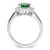 Sterling Silver Polished Rhodium-Plated Green and Clear Cubic Zirconia Ring, 2.5 mm - View 2