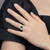 Sterling Silver Polished Rhodium-Plated Green and Clear Cubic Zirconia Ring, 2.5 mm - View 6