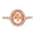 Sterling Silver Rose-Tone Pink & White Cubic Zirconia Oval Ring, 1.95 mm - View 5