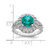 Sterling Silver Rhodium-Plated Clear and Teal Cubic Zirconia Vintage Style Ring - View 3