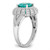 Sterling Silver Rhodium-Plated Clear and Teal Cubic Zirconia Vintage Style Ring - View 7
