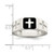 Sterling Silver Rhodium-Plated Enameled Cross Ring, 7.66 mm Wide, 7.66 mm Top Length - View 3