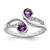 SterlingSilver Rhodium-Plated.6t.W. Amethyst & White Topaz Swirl Ring, 2.1 mm