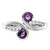 SterlingSilver Rhodium-Plated.6t.W. Amethyst & White Topaz Swirl Ring, 2.1 mm - View 5