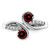 Sterling Silver Rhodium-Plated.8t.W. Garnet & White Topaz Swirl Ring, 2.1 mm - View 5