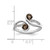 Sterling Silver Rhodium-Plated.6t.W. Smoky Quartz & White Topaz Swirl Ring, 2.1 mm - View 3