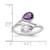 Sterling Silver Rhodium-Plated Pear Shape Amethyst & White Topaz Ring, 2 mm - View 3