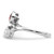 Sterling Silver Rhodium-Plated Polished Garnet & White Topaz ByPass Ring, 2 mm - View 4