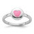 Sterling Silver Rhodium-Plated Polished Pink Enamel Heart Children'S Ring, 1.8 mm