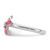 Sterling Silver Rhodium-Plated Pink Enameled & Cubic Zirconia Flower Children'S Ring, 1.9 mm - View 3