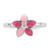Sterling Silver Rhodium-Plated Pink Enameled & Cubic Zirconia Flower Children'S Ring, 1.9 mm - View 4