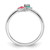 Sterling Silver Rhodium-Plated Blue/Pink Enameled & Cubic Zirconia Floral Ring, 2.2 mm - View 2