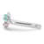 Sterling Silver Rhodium-Plated Blue/Pink Enameled & Cubic Zirconia Floral Ring, 2.2 mm - View 3