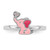 Sterling Silver Rhodium-Plated Pink Enamel & Cubic Zirconia Elephant Children'S Ring, 1.8 mm - View 4
