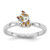 Sterling Silver Rhodium-Plated Multi-Color Enameled Dog Ring, 1.8 mm