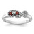Sterling Silver Rhodium-Plated Garnet and Cubic Zirconia Swirl Ring, 1.89 mm