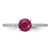 Sterling Silver Rhodium-Plated-Plated 1.43R Ruby and.12WT White Topaz Ring, 1.6 mm - View 4