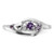 Sterling Silver Rhodium-Plated Amethyst Pink Quartz and Cubic Zirconia with Heart Ring, 2.07 mm - View 4