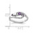 Sterling Silver Rhodium-Plated Amethyst Pink Quartz and Cubic Zirconia with Heart Ring, 2.07 mm - View 5